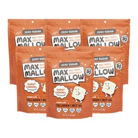 Know Brainer Max Mallow Burnt Caramel - Guilt-Free & Zero Sugar Marshmallows - Low Carb, Zero Fat, Gluten-Free & Ketogenic - Marshmallow Fueled with Collagen, MCT Oil & Prebiotic Fiber - Pack of 6