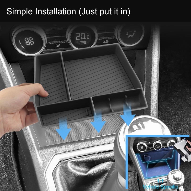 Coleya Centre Console Storage Box Compatible with Dacia Sandero 3