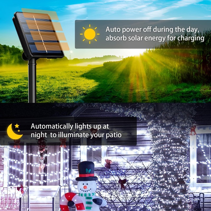 SyouHome 6 Pack Solar String Lights Outdoor, 600 LED Extra-Long