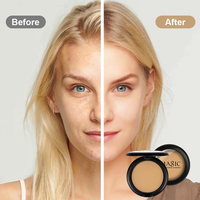 Natural Compact Powder, Waterproof Matt Powder Make-Up, Universal Make-Up Powder