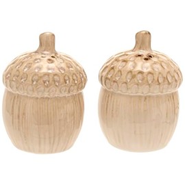 Boston International Salt & Pepper Shaker Set for Kitchen Counter and Table, Set of 2, Acorn