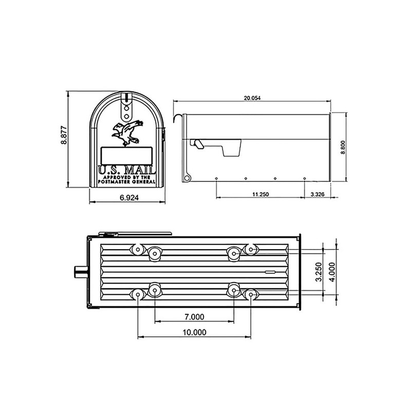 Gibraltar Mailboxes Elite Medium Capacity Galvanized Steel Green, Post-Mount Mailbox,