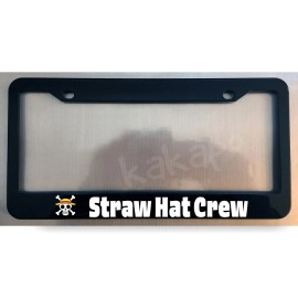 Unbranded Straw Hat Crew One Piece Glossy Black License Plate Frame