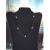 Handmade Boho Black & Silver Triple Beaded Choker Necklace Hippie