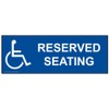 ComplianceSigns.com Reserved Seating Label Decal, 14x5 in. Vinyl for Accessible