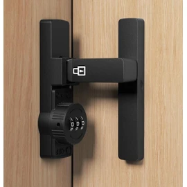 90 Degree Barn Door Lock Latch Keyless Combination Heavy-Duty Weather-Resistant Security Lock for Indoor & Outdoor Use Easy Installation Ideal for Home Office Gates and Sheds – Modern Black Design