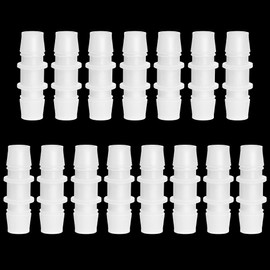 Feelers 1/2" x 1/2" Plastic Hose Barb Fitting, Pipe Connectors Barbed Splicer Mender Adapter Union for Aquarium Household Adapters Fuel Gas Liquid Air (Pack of 15)