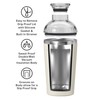 OGGI Groove Insulated Cocktail Shaker-17oz Double Wall Vacuum Insulated Stainless