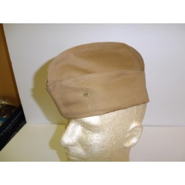 b8859-XL USMC WW2 Overseas Cover Cap Hat Khaki  EGA grommet hole Marine XL 62/64