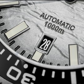 ADDIESDIVE Waterproof 1000 M Automatic Diver Watches for Men NH35 Synthetic Sapphire BGW9 Luminous Gradient Grey Wave Dial