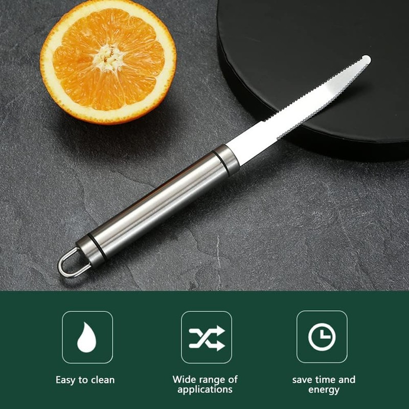 Stainless Steel Grapefruit Knife - Curved Serrated Bread for Kitchen