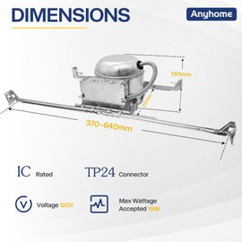 Anyhome 6 Pack 6 Inch Recessed Lighting Housing, 2024 Version IC Rated & Air Tight Can Light Housing New Construction, Recessed Retrofit Downlight Housing, TP24 Connector, ETL Listed