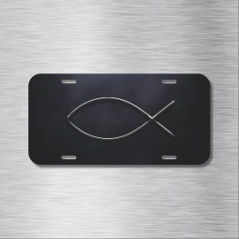 Amel Jesus fish Vehicle License Plate Front Auto Tag Plate Christian Peace Love Joy