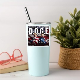 NEW - Trump & Elon 2024 DOGE Sticker - Government Efficiency - 3.5 x 3.2 INCHES