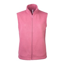 Sofra Women's Polar Fleece Full Zip Up Winter Vest (L, D.Rose)