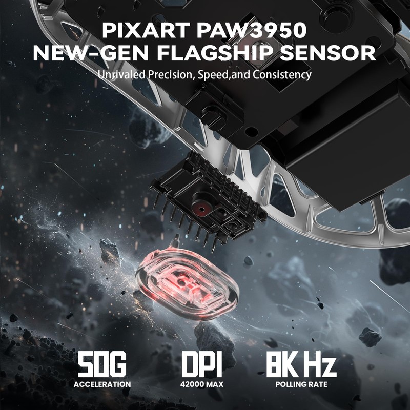 ATTACK SHARK R2PRO 45g Superlight Magnesium Alloy Mouse, PixArt PAW3950