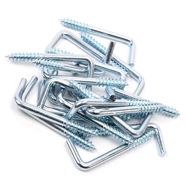 FARBEIR 50 Pcs Right Angle Hooks Zinc Plated L Hook Screws Self Tapping 7 Shape Screw Hooks M2.8 x 35 mm