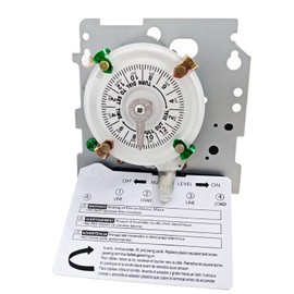 T104M Pool Pump Timer, 208-277V 40A DPST Switch, 24-Hour Mechanical Scheduling, 12 Cycle ON/Off Operations, Manual Override Pool Timer for Pump, Reliable Control for Various Loads