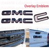 Auto Front Rear Matte Black Emblem Overlay 2019-2023 GMC Sierra