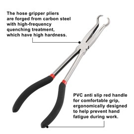 3Pcs 11 Inch Hose Gripper Plier Set Electrical Disconnect Pliers Hose Pliers Automotive 6mm,13mm,18mm Dia,Offset Spark Plug Boot Removal Pliers Serrated Jaws