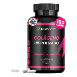 Colágeno Hidrolizado 600mg 180 Cápsulas Con Biotina Nuboost Sabor Sin Sabor
