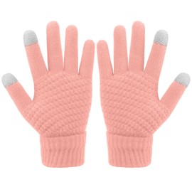 Kopdnvei Heated Winter Gloves - Snow Mittens for Cold Weather, Touch Screen Compatible, Pink, Motorcycle Gloves, Gifts Under $10