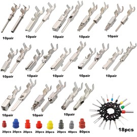 AYZAR 500Pcs Connector Pins Kit Terminal Pin Automotive Car Electrical 1/1.5/1.8/2.2/2.8/3.5mm Pins Male&Female Wire Pins, Wire Seals, Removal Tool kit…