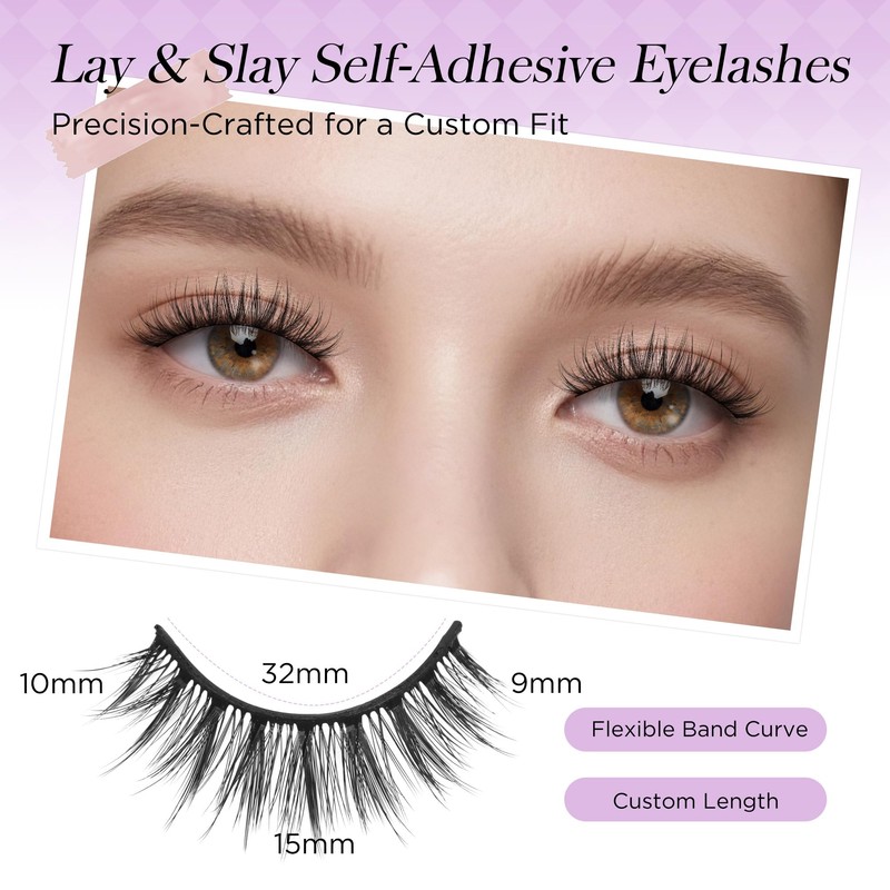 BEYELIAN Self Adhesive Eyelashes No Glue Needed Pre Glued Reusable