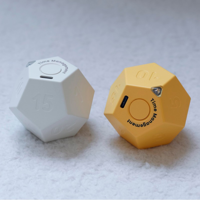 BEBESIRI Mini 12 Sided Cube Timer, 11 Preset Times Pomodoro