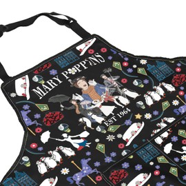 BAUNA Miss Poppins Kitchen Apron Mary Est 1964 Apron With Pocket Poppins Fans Kitchen Decor Housewarming Gift (Mary 1964 Apron)