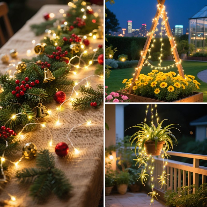 ANGMLN Solar Fairy String Lights Outside, 10 Strand 200 LEDs