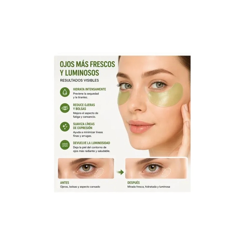 2 Tarros De Parches De Ojos Hidratantes Aminoacidos Antiedad