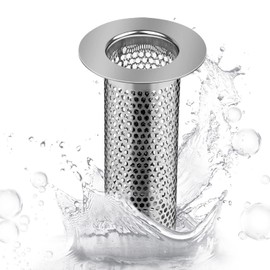 DEANKEJI Shower Drain Strainer, 5.5 x 8 cm, Hair Strainer Shower - Silver Stainless Steel Floor Drain Drain Filter Net - Drain Hair Catcher, Can be Used for Kitchen, Bathroom, Balcony Floor Drain