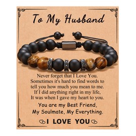 PINKDODO Husband Christmas Gift Ideas, Gifts for Husband Christmas Gifts from Wife Mens Gifts for Husband Anniversary Birthday Valentines Day Gift for him Husband Mens Bracelet Fathers Day Gift from Wife