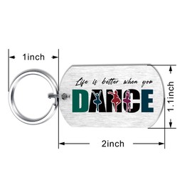 Richesele Dance Keychain Gifts - Ballet Keychain for Girls Teens - Motivational Gifts for Ballerinas Dancer - Life is Better When You Dance