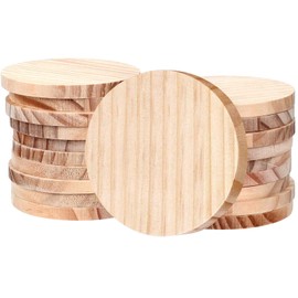 20 Pieces Unfinished Round Wooden Circles, 10cm Diameter 9mm Thick Blank Wooden Discs Natural Round Wood Slices for DIY Craft Painting Decoration