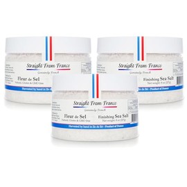 Straight from France French Fleur De Sel Finishing Sea Salt 8 Oz (Pack of 3)