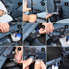 Unbranded Front Hood Hydraulic Support Rod Trim Engine Cover  For Ford Maverick 2022-2024