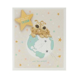 Boofle Birthday Card - Cute Card for Friend - Cute Birthday Card for Her - To the Most Amazing Friend Sat on Top of World