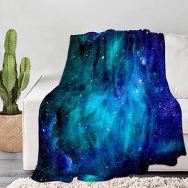 Space Galaxy Blanket, Soft Warm Fuzzy Fleece Plush Blanket 60''x50'', Smooth Cozy Flannel Throw Blanket for Bed/Couch/Office/Camping