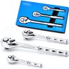 KOOPOOL 3-Piece Ratchet Set, 1/4", 3/8", 1/2" Drive Ratchet Wrench,