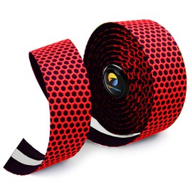 TOPCABIN 2 Rolls Bicycle Handlebar Tapes Camouflage Series Comfort GEL Road Bike Handlebar Tape Bike Bar Tape with Reflective Bar Plugs ((Net) Red)