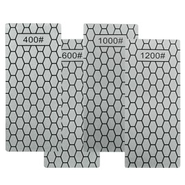 LifCratms 4 Pieces Diamond Sharpening Stone Set, Diamond Lapping Plate with Honeycomb Surface Plate for Pocket Knives Scissors From Coarse To Extra Fine 400/600/1000/1200 Grit