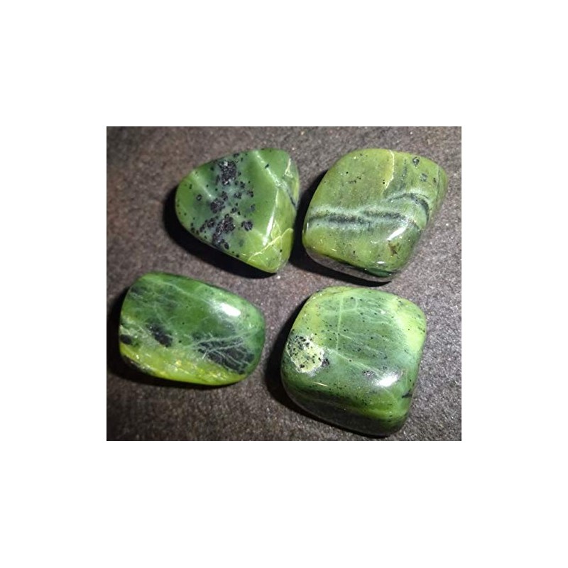 Green Jade Nephrite tumbled & polished crystal healing natural gemstones