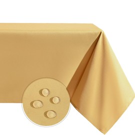 Aironment Christmas Rectangle Tablecloth Water and Stain Resistant Washable Table Cloth Selected Wrinkle Free Polyester Table Cover for Dining, Parties, Camping (52 x 70 Inch, Gold)