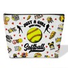 Softball Gift Makeup Bags for Women, 1 Pack Cosmetic Travel