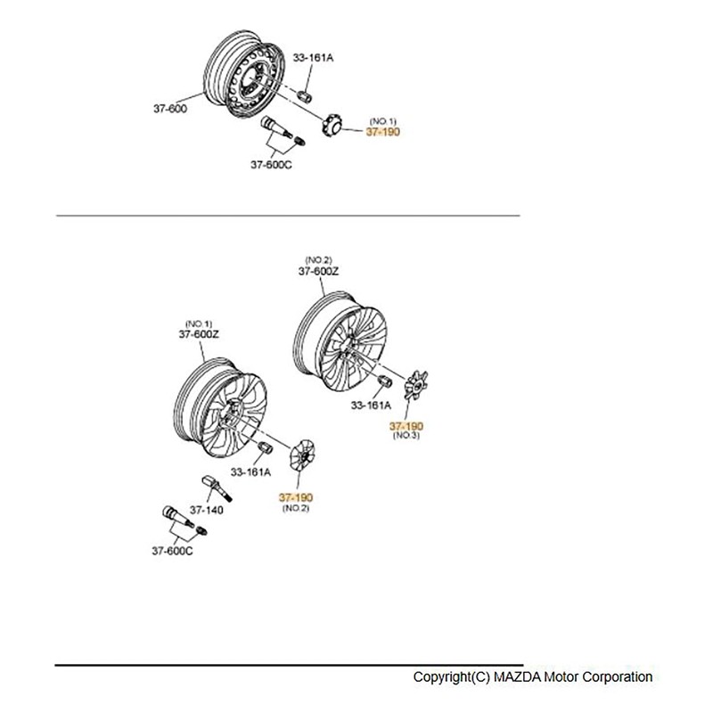 Genuine Mazda BT-50 TF 17" Inch Alloy Wheel Centre Cap