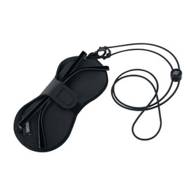 SANDIAN, Tori Eyeglass Sunglass Holder Pouch Case, Stylish Soft Neoprene SBR Padded Fabric, Black Color with Soft Adjustable Silicone Strap [Black Color]