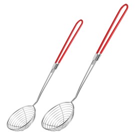 2Pcs Stainless Steel Hot Pot Strainer Spoons Boba Scoop with Handle