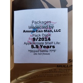 Genuine Military MRE Meal with Inspection Date September 2017 or Newer (Beef Stew)